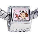 Nurse Photo Love European Charm Bead - Pandora & Bracelet Compatible