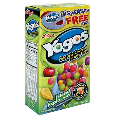 Kellogg's YoGos Island Explosion, 6-Count Pouches, 4.8-Ounce Boxes (Pack of 8)