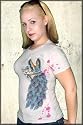Sugar & Rox Peacock Dirty Rose Short Sleeve Shirt with Splatter