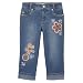 Girls' Circo  Denim Capri Flowers - Orange