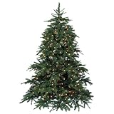 Barcana 8-Foot Washington Fir PE/PVC 500 Clear and Frosted Mini Light Ready Trim Christmas Tree
