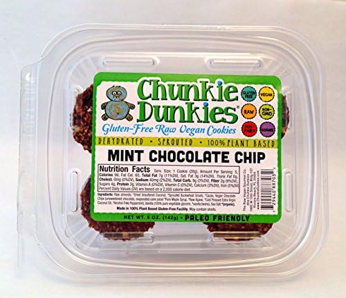 Chunkie Dunkies RAW VEGAN Mint Chocolate Chip Cookies 2 Packs (10 cookies)