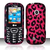 Hot Pink Leopard Rubberized Snap on Hard Shell Cover Protector Faceplate Ce ....