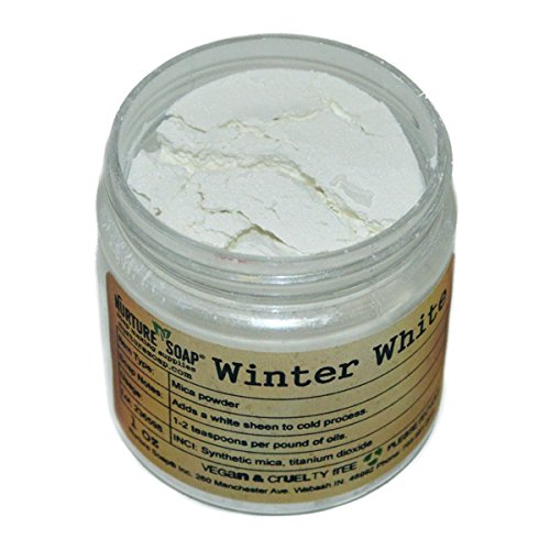 Winter White Mica (1 oz jar) Powder Soap Making Colorant Cosmetics Art Crafts Nail Polish Resin Casting Stamping Dye Pigment Color
