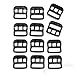 Set of 12 Antique Style Small Metal Buckles, Black