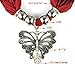 Huan Xun Women's Elegant Style Butterfly Pendant Purple Scarf