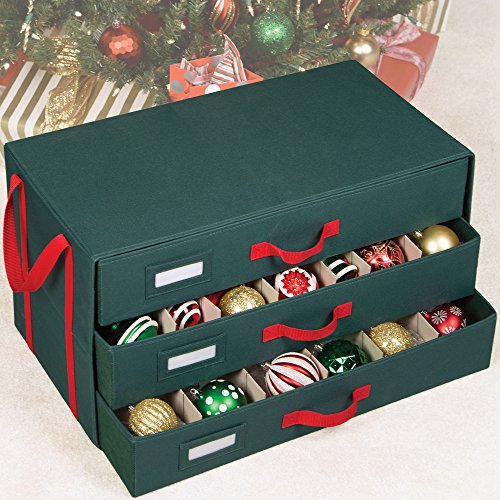 Holiday Green 54 Compartment 3-Drawer Ornament Organizer Chest Holiday Green 54 Compartment 3-Drawer Ornament Organizer Chest