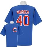 Rich Harden Chicago Cubs Name and Number Blue T-Shirt by Majestic Athletic