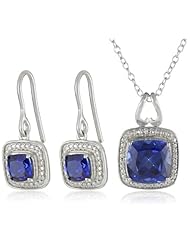 Sterling Silver Earrings and Pendant Necklace Jewelry Set