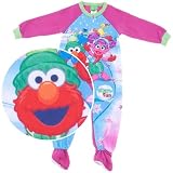 Sesame Street Dark Pink Footed Sleeper Pajamas for Infant and Toddler Girls