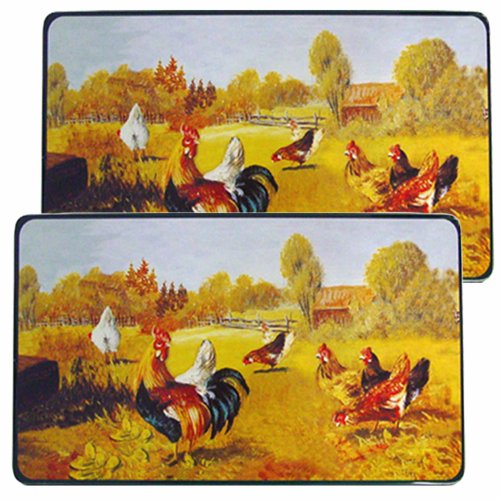 Reston Lloyd Rectangular Stove Burner Covers, Set of 2, Rooster eBay
