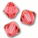 40 BICONE 4mm Swarovski PADPARADSCHA 5301 Crystal Beads.