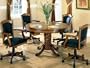 3-in-1 Oak Finished Wood Poker, Pool, Game, Dining Table and 4 Chairs Set