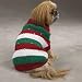 XXS Christmas Striped Dog Sweater with Iridescent Pearls