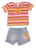 Lipstick - Toddler Girls Short Set, Orange, Red, Rasberry, Olive, Denim