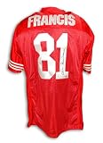 Russ Francis San Francisco 49ers Red Jersey Inscribed "Aloha" Autographed - Autographed NFL Jerseys