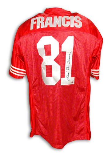 Russ Francis San Francisco 49ers Red Jersey Inscribed 