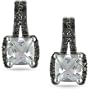 10k Gold Aquamarine and 1/6ct TDW Diamond Earrings