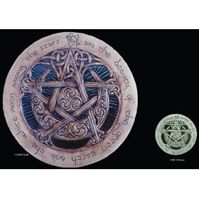 Large Moon Pentacle Plaque - Stone Finish from Plaques