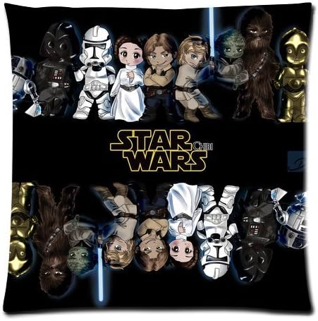 Fashion Elegant Unique Cartoon Star Wars Design New Pillow Case Pillow Inner Included 18"x18"(One side,50% cotton,50% polyester)