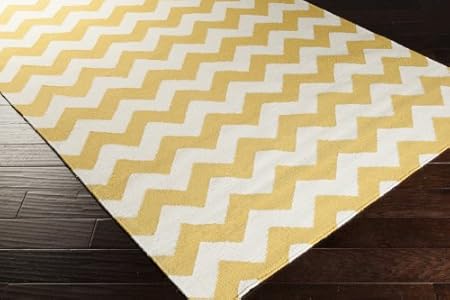  Chevron Reversible, 8-Feet by 11-Feet, Golden Yellow