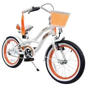 bike*star 40.6cm (16 Inch) Kids Children Girls Bike Bicycle Cruiser - Colour White