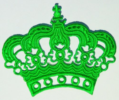 Green Crown Iron On Applique Patch For Kids Baby - High Quality