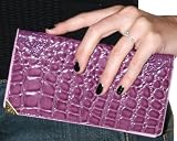 CHRISTIAN AUDIGIER Ed Hardy Wallet Checkbook Holder Organizer Croc Patterned Leather