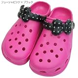 【レディース】おでかけるんるんEVAリボンちゃんサンダル2012☆女性用ファッション雑貨（靴）通販☆【フューシャピンク×BK Lサイズ】 レディース