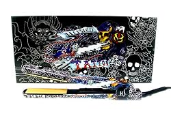 HerStyler Black Tattoo Skull - Ceramic Hair Straightener Straightening Iron