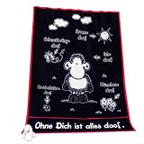 Herding, 717220036 Decke Sheepworld  Ohne dich ist alles doof, schwarz, 150/200 cm