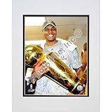 Photo File Los Angeles Lakers Andrew Bynum 2009 Finals Trophy Matted Photo