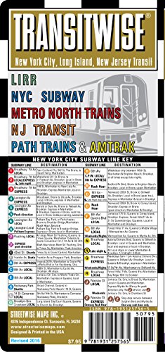 Streetwise Transitwise New York City Subway Map - Manhattan Subway Map with New Jersey, Train, LIRR, Amtrak - NYC Metro Transit Map (Streetwise (Streetwise Maps))