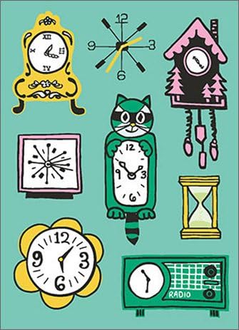 Lots of Clocks A*Press Birthday Card