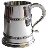 Pewter tankard - 2 band celtic design - 1 pint