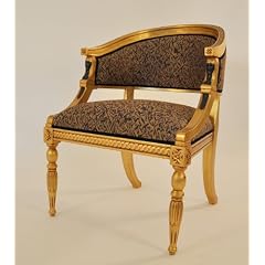 Barock Sessel Antik Stuhl Holzstuhl M�bel Blattgold NEU Le Mans gold/schwarz