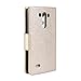 GMYLE LG G3 Case, Wallet Case Classic for LG G3 - Champagne Gold Natural Silk Pattern PU Leather Slim Stand Case Cover (Not Fit for LG G3 S, Beat and Vigor)