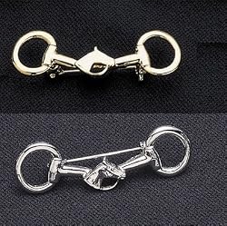 Equestrian Snaffle Bit With Horse Head Pin