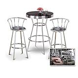 Chrome Bar Table & 2 Chrome 29" Dale Earnhardt Sr. Nascar #3 Fabric Seat Ba ....