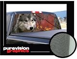 GRAY WOLF 22 x 65 - Rear Window Graphic- decal tint truck wolves