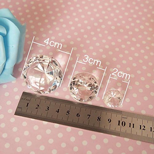 Blingbling Large High Qualiity 50 Pcs Acrylic Diamonds for Wedding Tables Decorations, 20mm, Multi-colors (Black)
