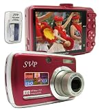 SVP Xthinn-737 Red 7MP 3x Optical zoom 3-inch LCD Digital Camera + FREE AA Rechargeable Set
