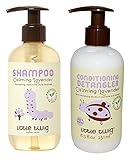 Little Twig All Natural Organic Calming Lavender Hypoallergenic Baby Shampoo & Wash and Conditioning Detangler With Tea Tree Essential Oil, Calendula & Lemon For Aromatherapy & Sleep, 8.5 fl oz each