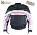 Women's Armored Motorcycle Black  Pink Cordura with Leather Trim Jackets