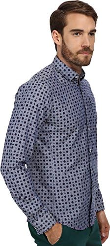 Descendant Of Thieves Men's Royal Wall Print Grey Blue Button-up Shirt 2XL