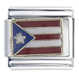 Flag Puerto Rico Italian Charms