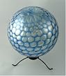 12 inch Blue Silver Optic Glass Gazing Globe with Wrought Iron Adapter Stand