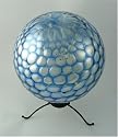 12 inch Blue Silver Optic Glass Gazing Globe with Wrought Iron Adapter Stand