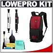 Lowepro Fastpack 100 Backpack Digital SLR Camera Case (Red) + Accessory Kit for Canon Rebel T3, T3i, T1i, T2i, EOS 60D, 5D, 7D, Nikon D3000, D3100, D5000, D5100, D7000, D300s, Olympus Evolt E-5, E-30, E-620 & Sony Alpha A560, A580, A33, A35, A55