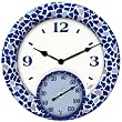 Springfield  91502 14" Poly Resin Mosiac Sea Clock with Thermometer